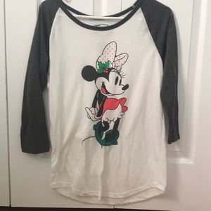 DISNEY BRAND Christmas Minnie baseball tee